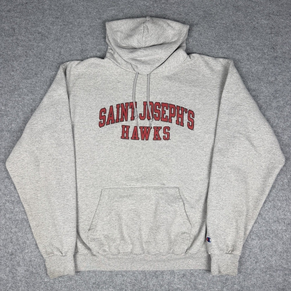 Champion Saint Joseph's Hawks Hoodie Gray Mens L Saint Joseph University college